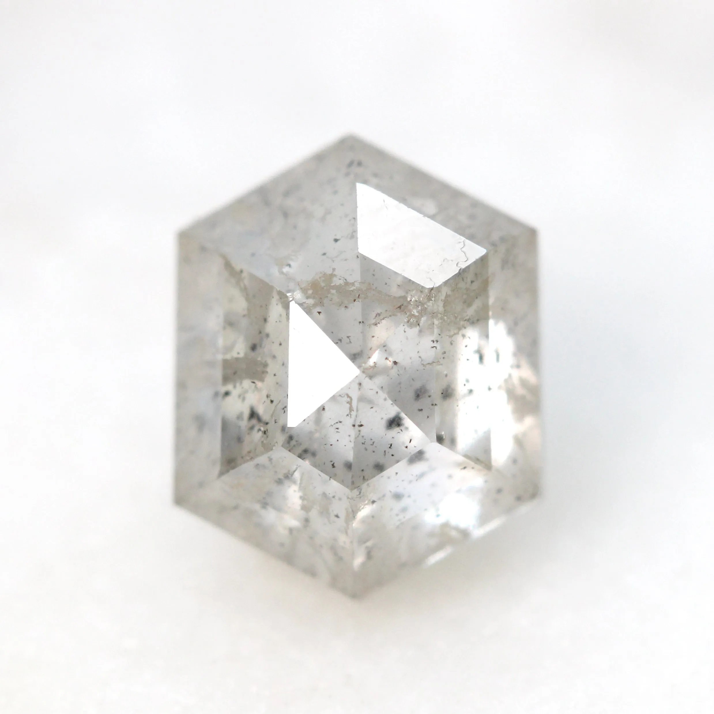 2.01 Carat Light Gray Hexagon Salt and Pepper Diamond for Custom Work - Inventory Code SGH201