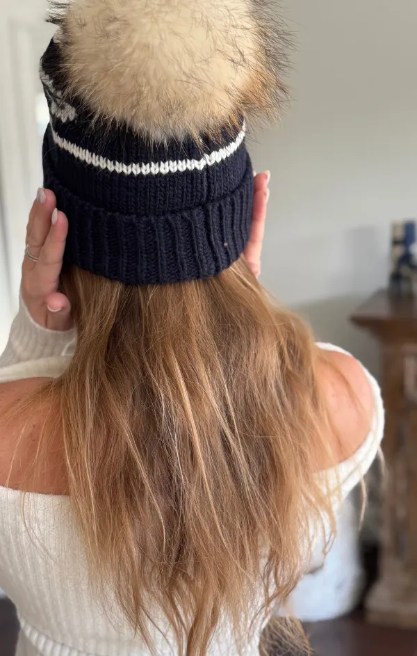 Apres Pom Pom Beanie Ski Hat