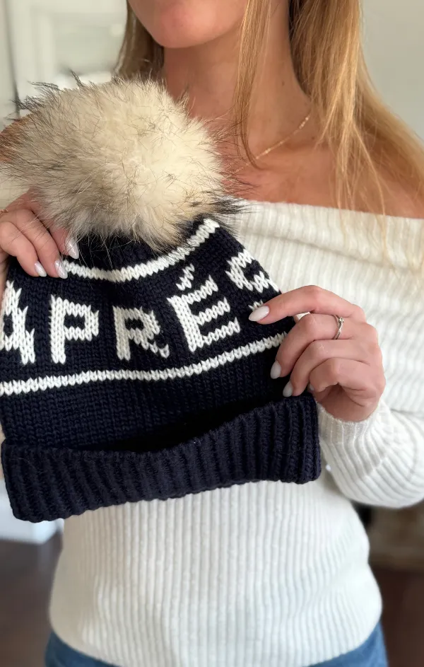 Apres Pom Pom Beanie Ski Hat