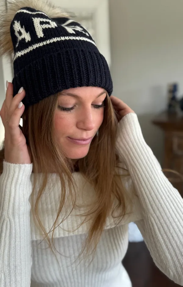 Apres Pom Pom Beanie Ski Hat