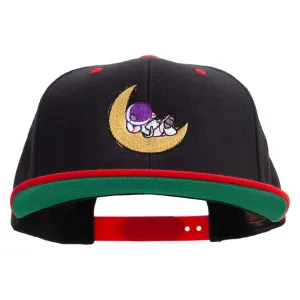 Astronaut on the Moon Embroidered Wool Blend 2 Tone Classic Snapback