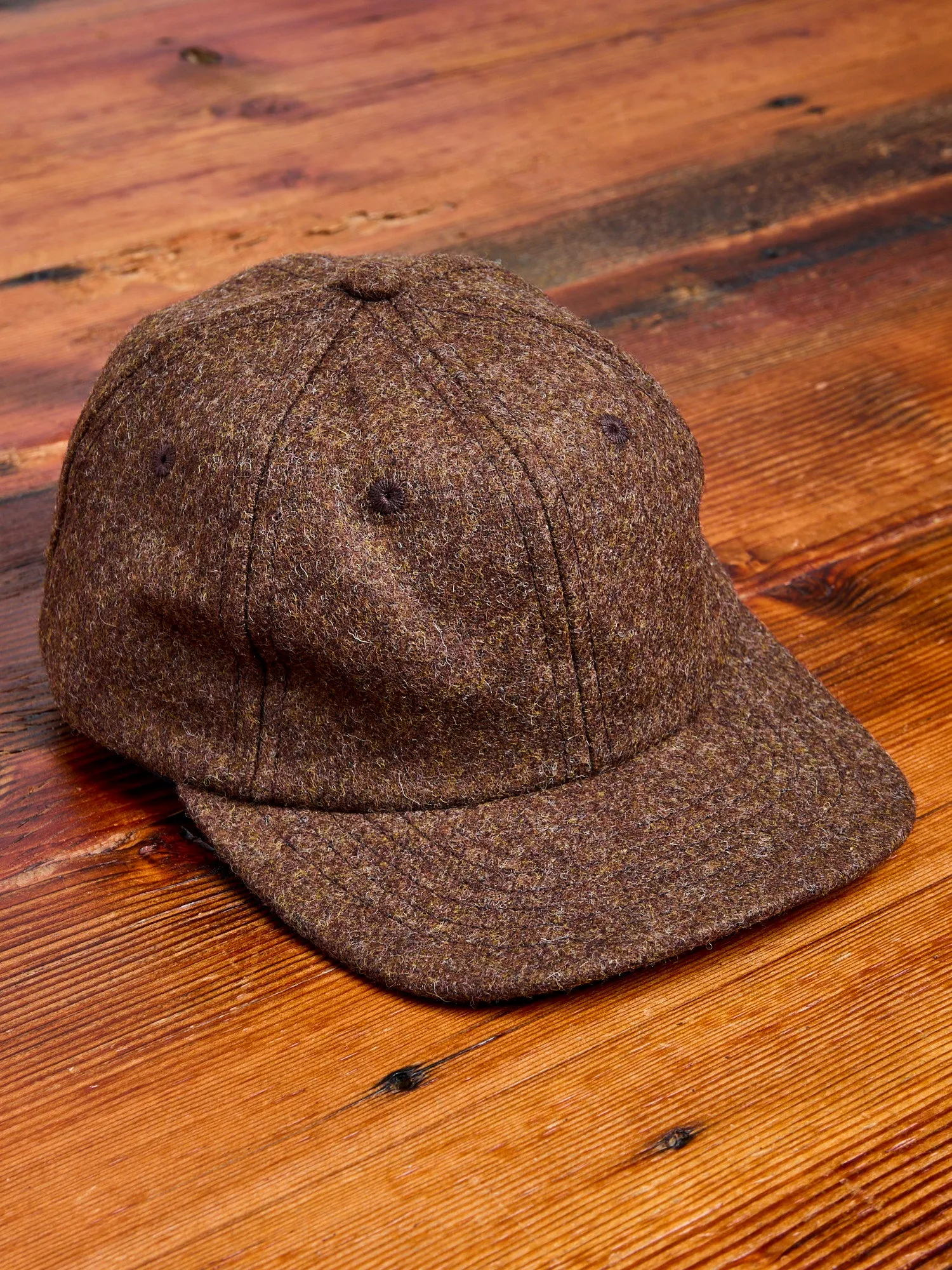 Baseball Hat in Medium Brown Wool