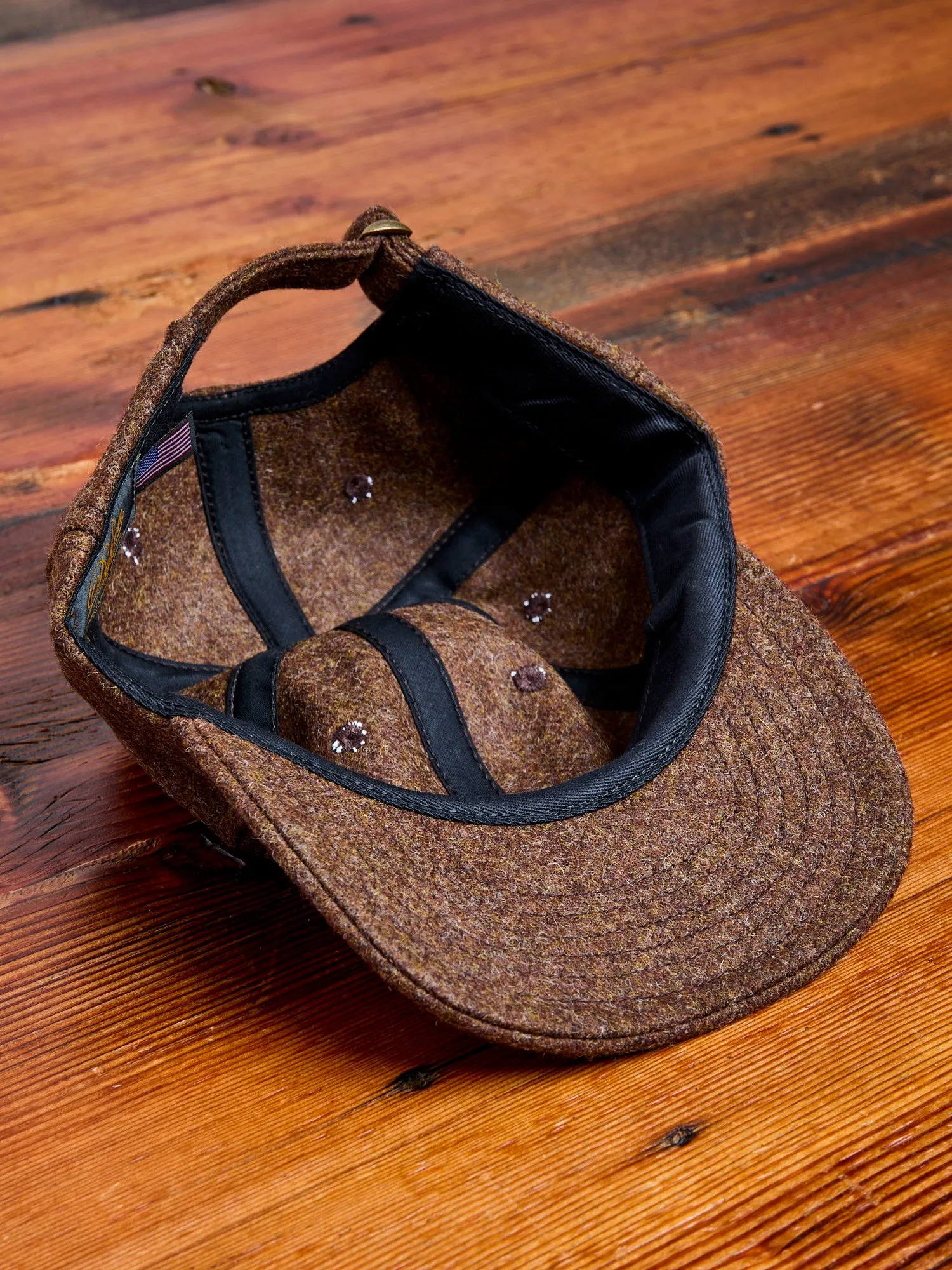 Baseball Hat in Medium Brown Wool
