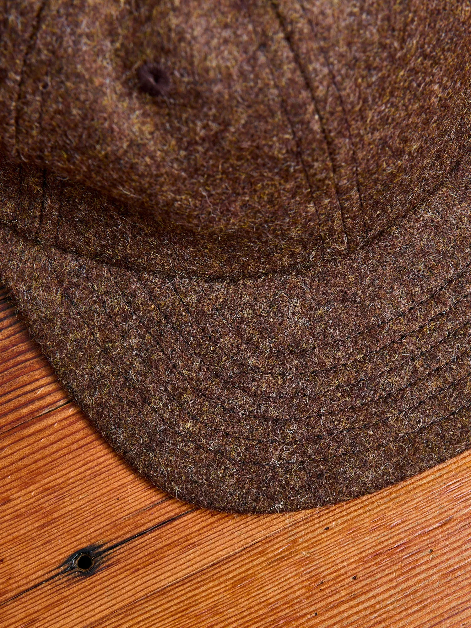 Baseball Hat in Medium Brown Wool