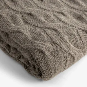 Bemboka Angora & Merino Chunky Cable Throw (Mocha)