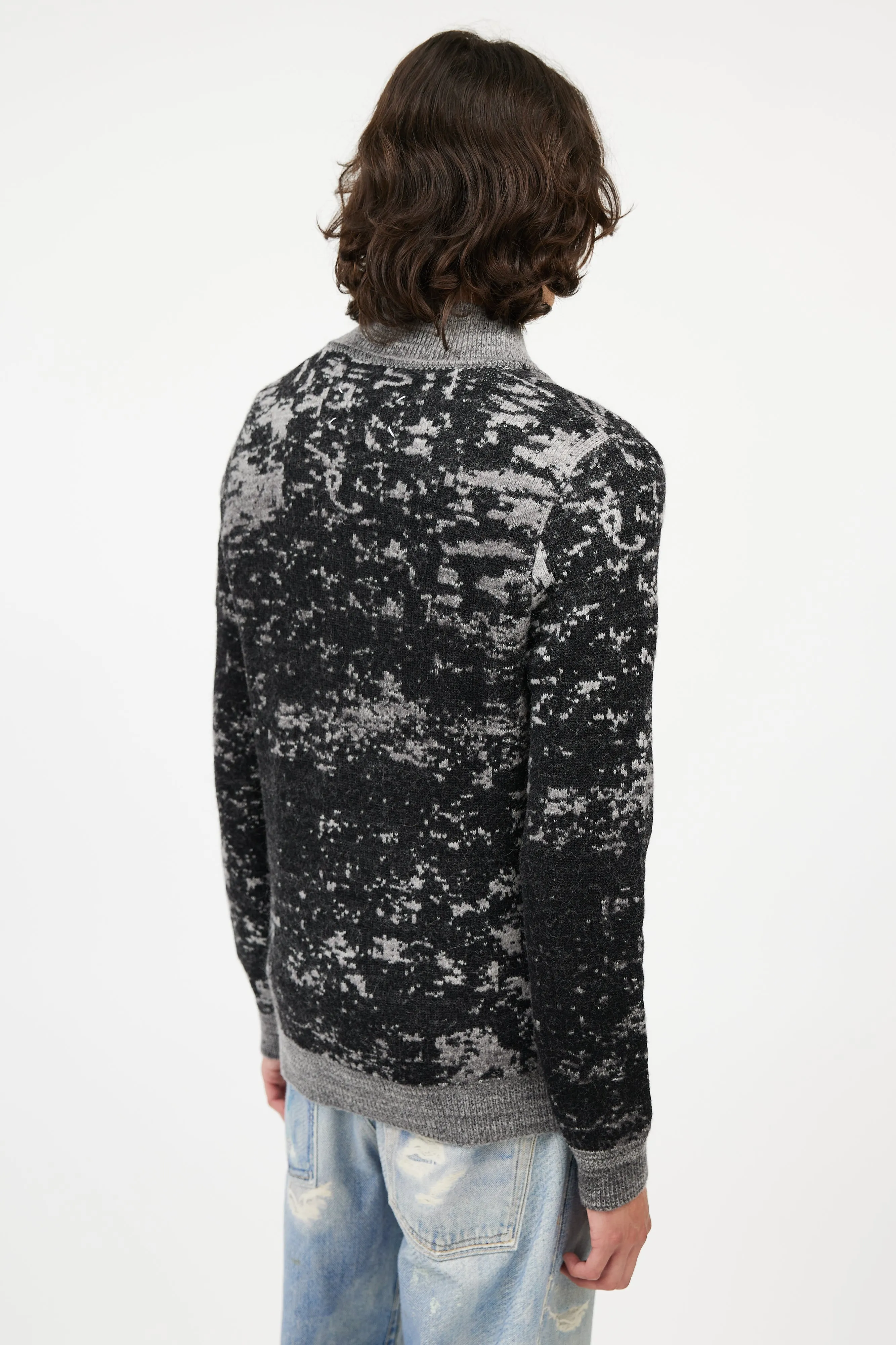 Black & Grey V-Neck Sweater