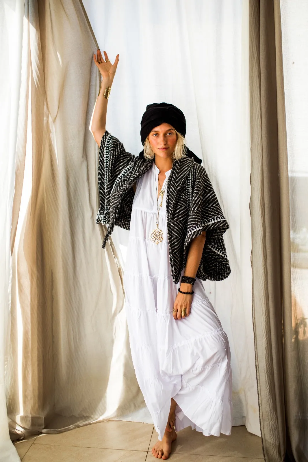 Black and White Wool Cardigan