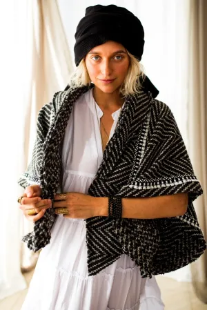 Black and White Wool Cardigan