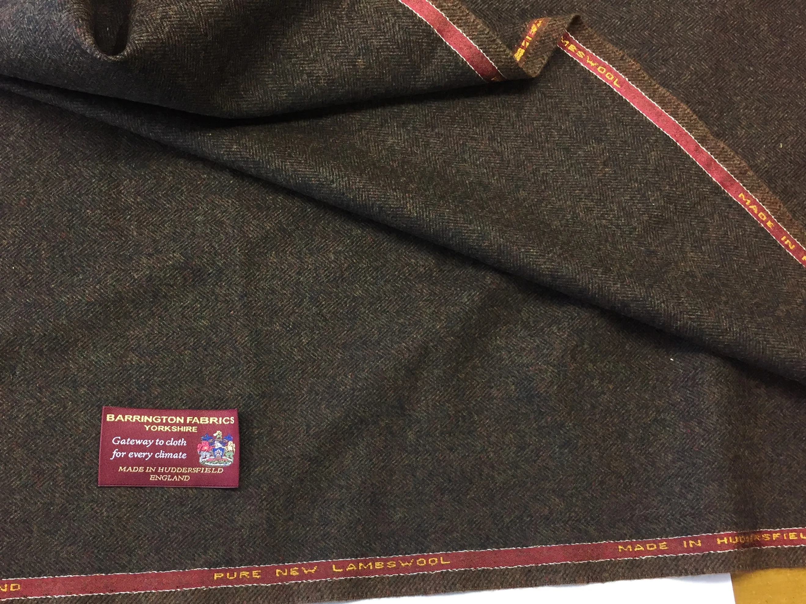 Brown herringbone 100% Pure New Lambswool Jacketing