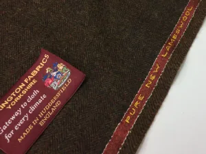 Brown herringbone 100% Pure New Lambswool Jacketing