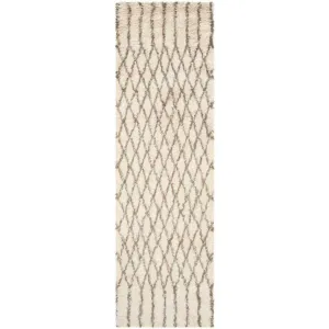 Casablanca Cross Ivory/Gray Runner Rug