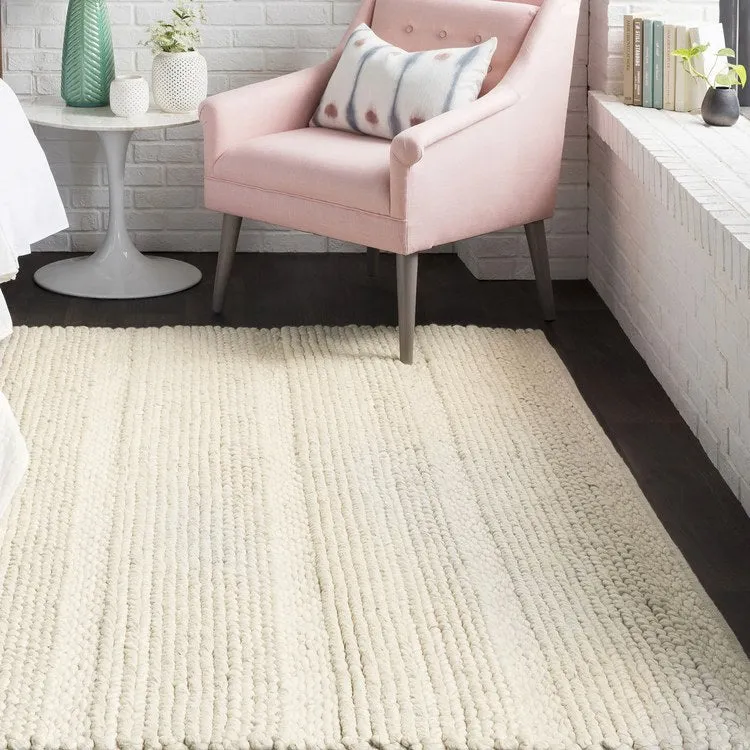 Clifton Hand-Woven 5' x 8' Area Rug - Ivory