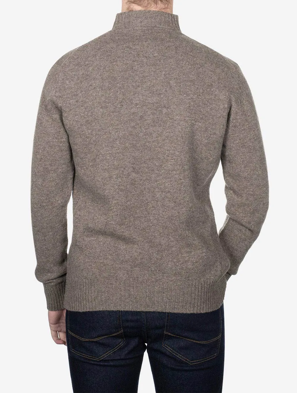 Essential Lambwool Half Zip Dark Stone