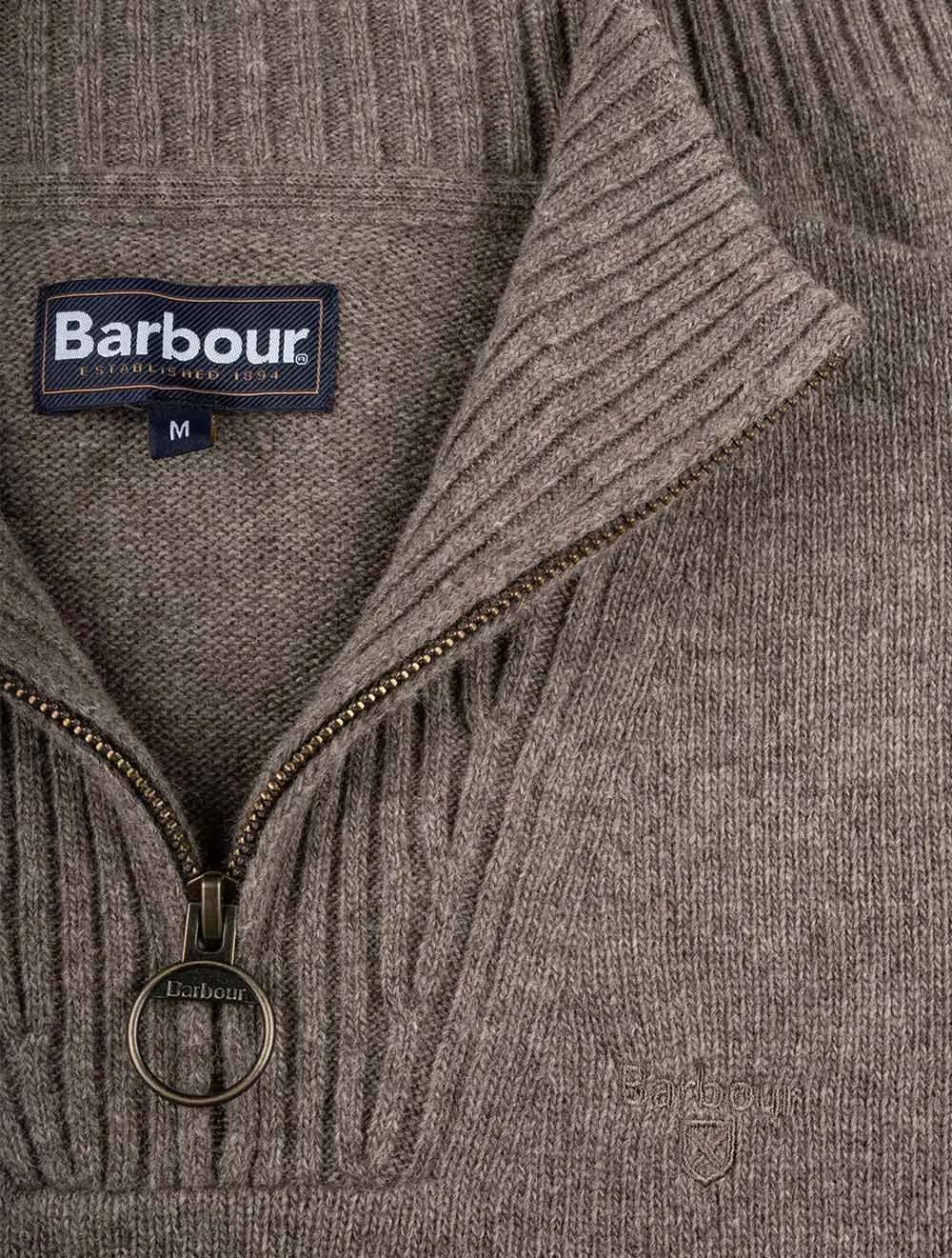 Essential Lambwool Half Zip Dark Stone