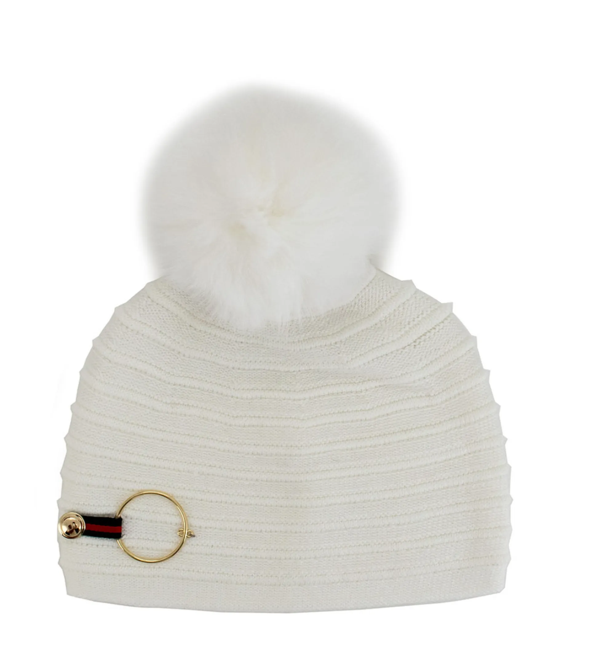 Gucci Pom Pom Hat, Ivory