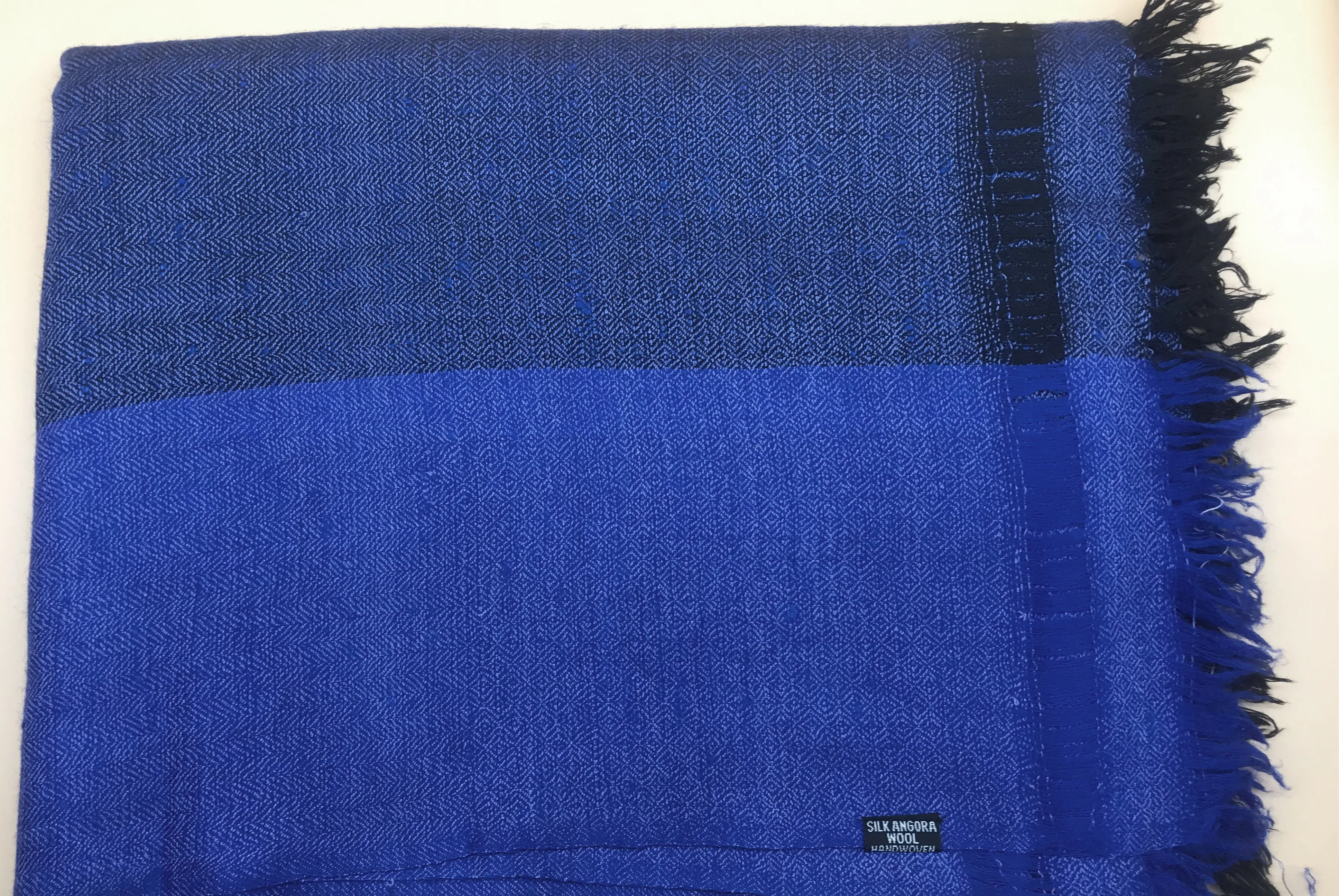 ISHWAR - Handwoven Large Meditation Shawl - Cobalt Blue