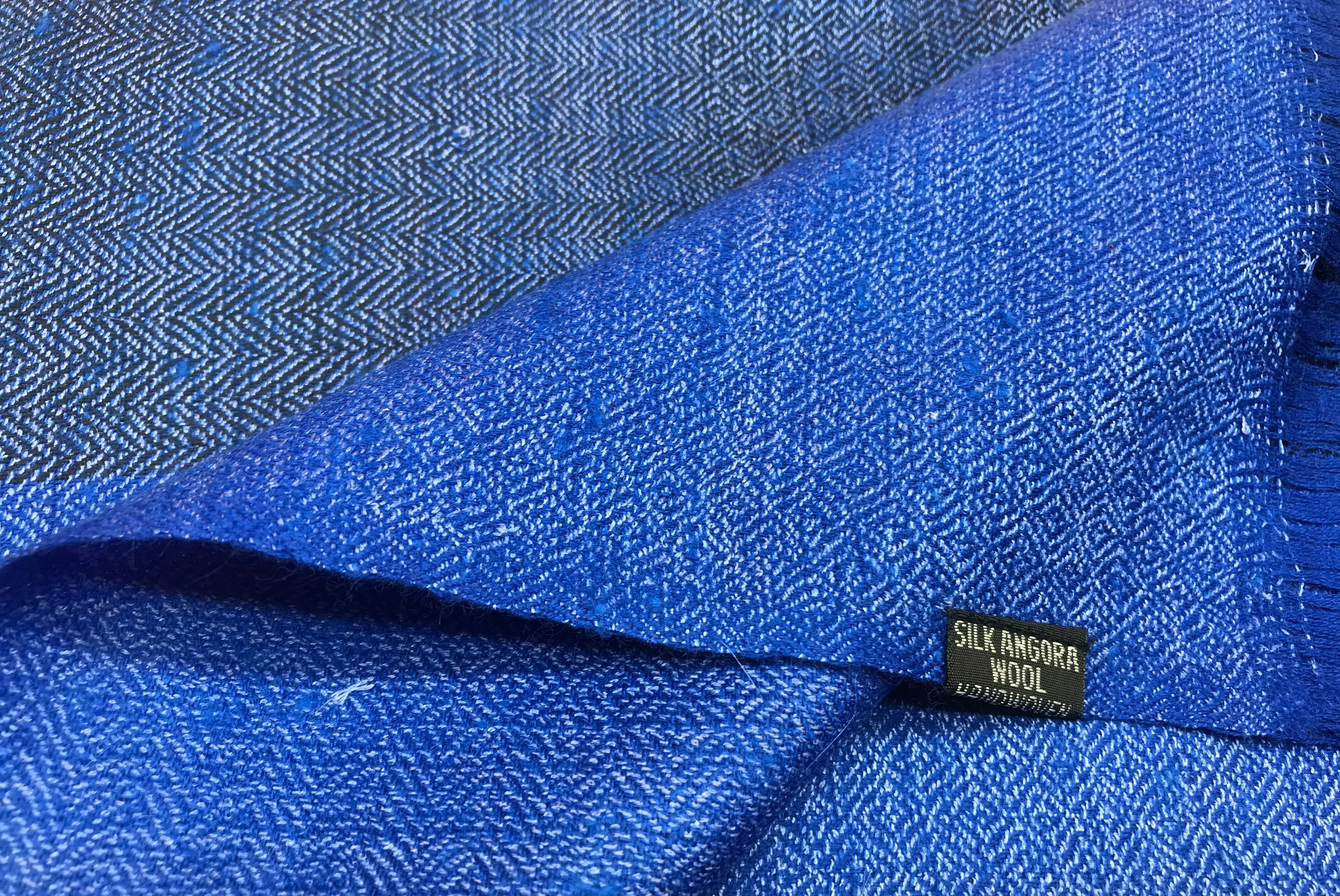 ISHWAR - Handwoven Large Meditation Shawl - Cobalt Blue