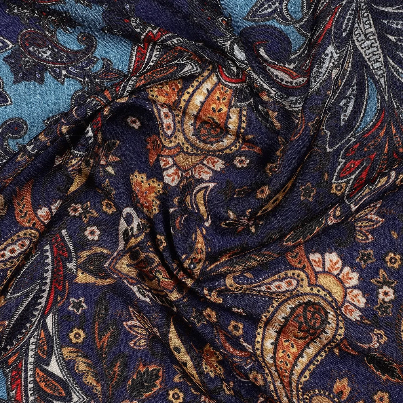 Kalamkari Printed Wool Silk Stole