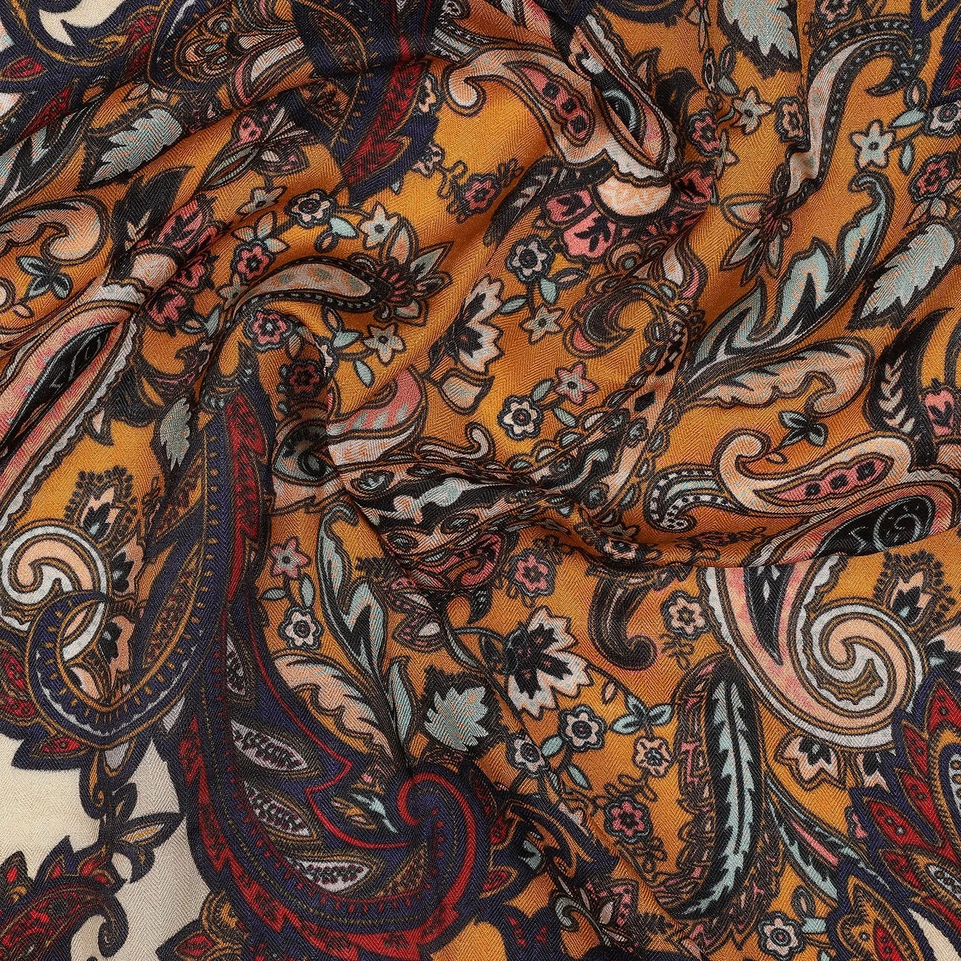 Kalamkari Printed Wool Silk Stole