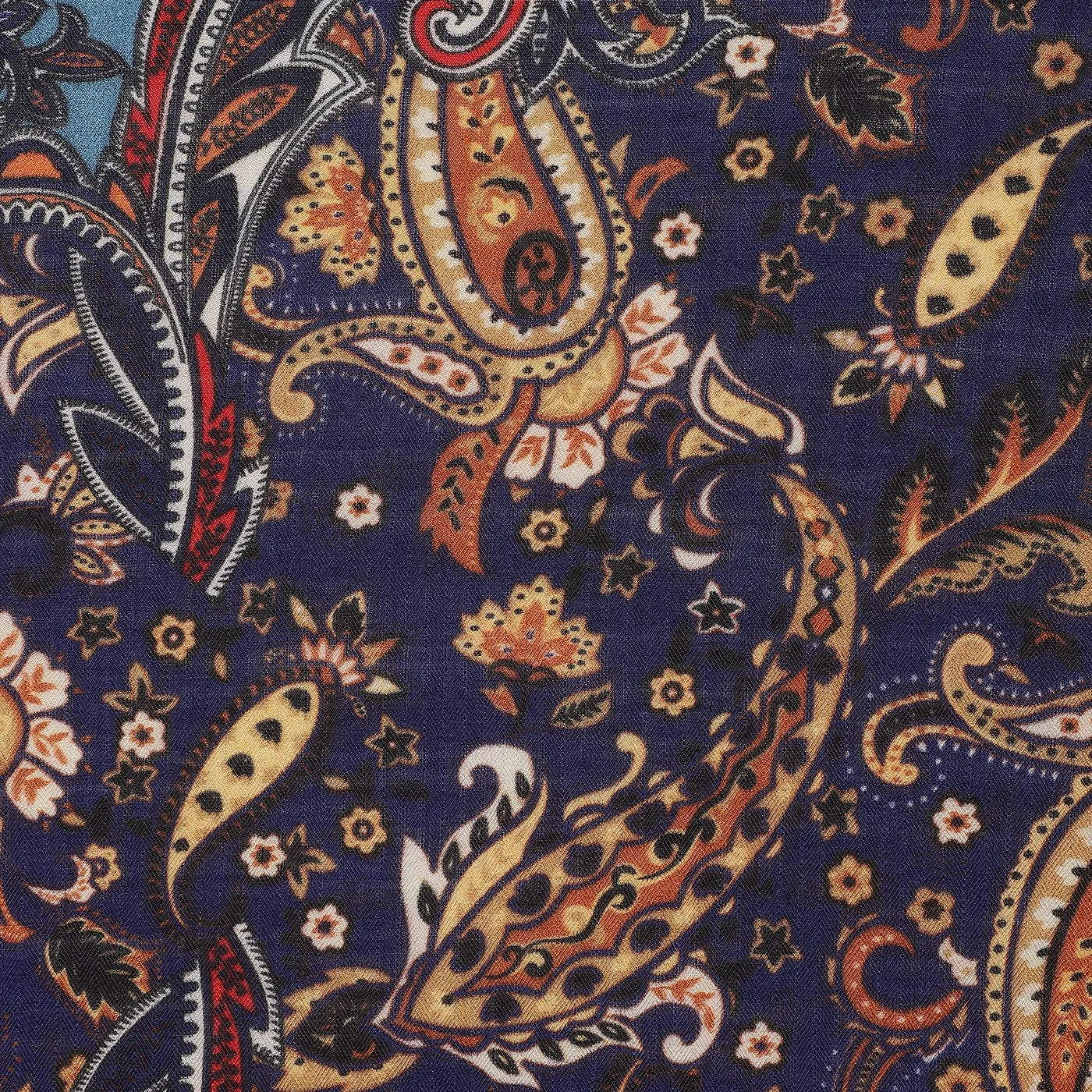 Kalamkari Printed Wool Silk Stole