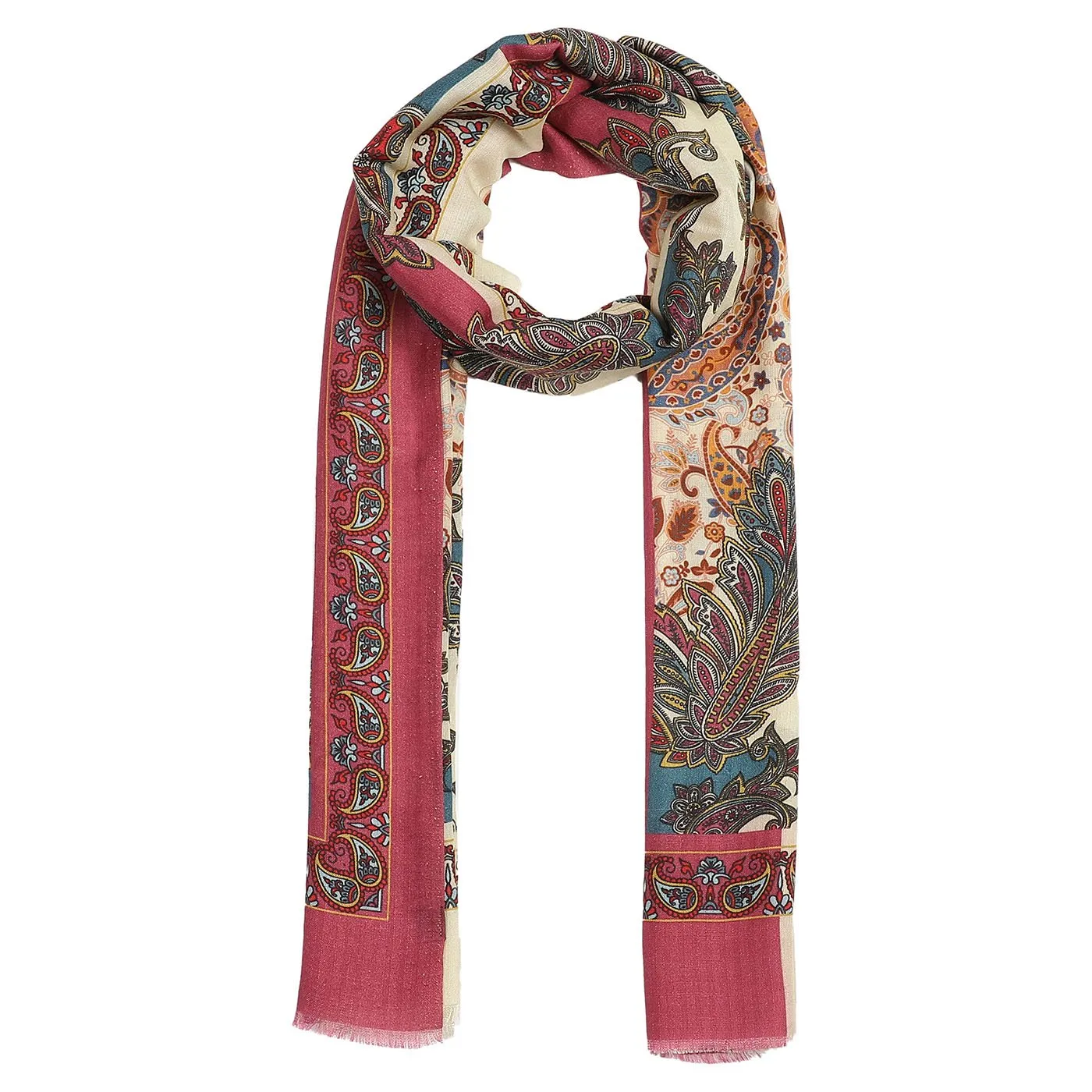 Kalamkari Printed Wool Silk Stole