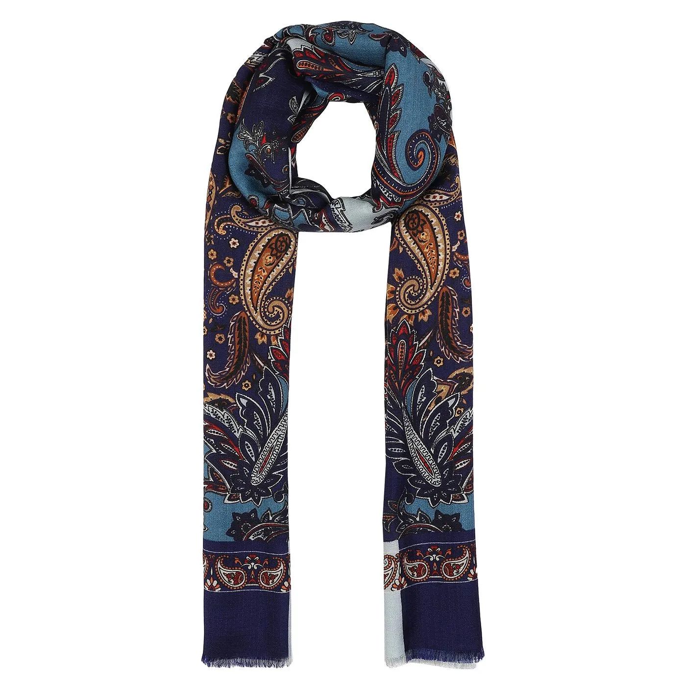 Kalamkari Printed Wool Silk Stole