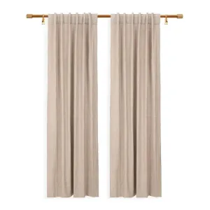 Luxury Curtain For Living Room & Bedroom Cotton Beige Color
