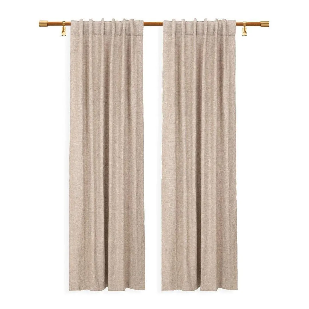 Luxury Curtain For Living Room & Bedroom Cotton Beige Color