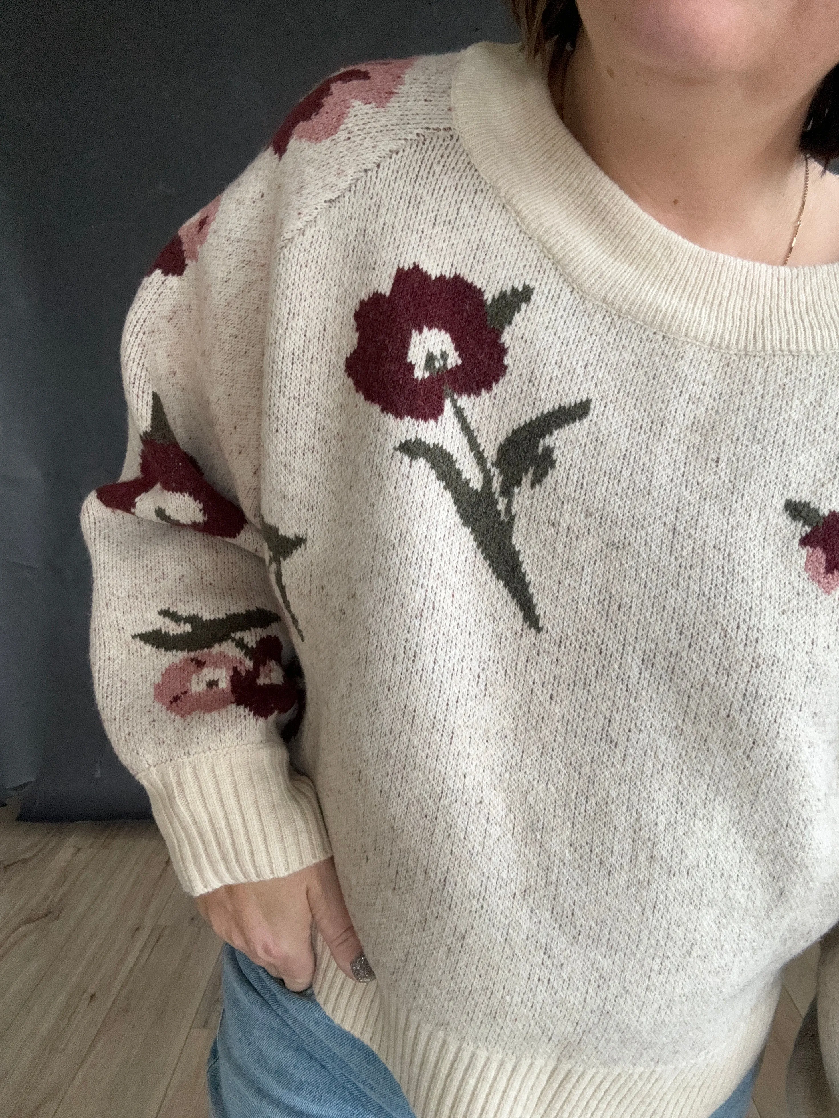 LYLA PRINTED FLORAL SWEATER