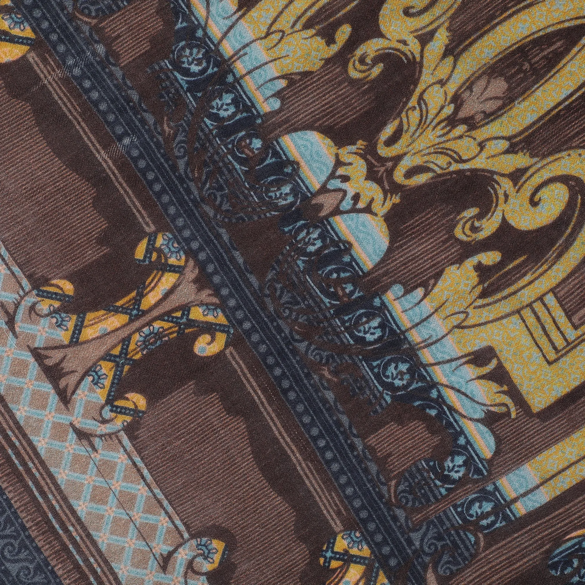 Mehwish Printed Wool Mettalic Stole