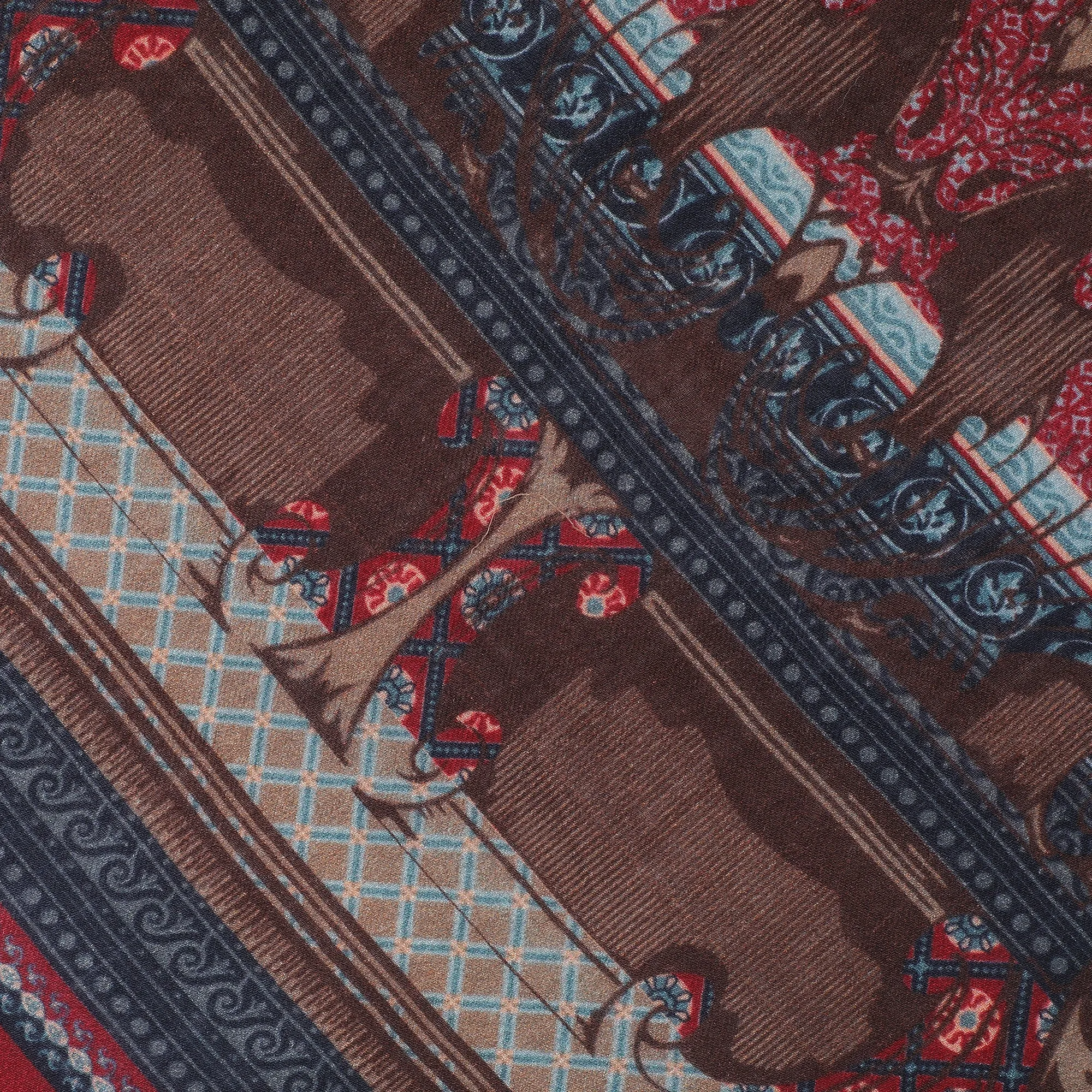 Mehwish Printed Wool Mettalic Stole