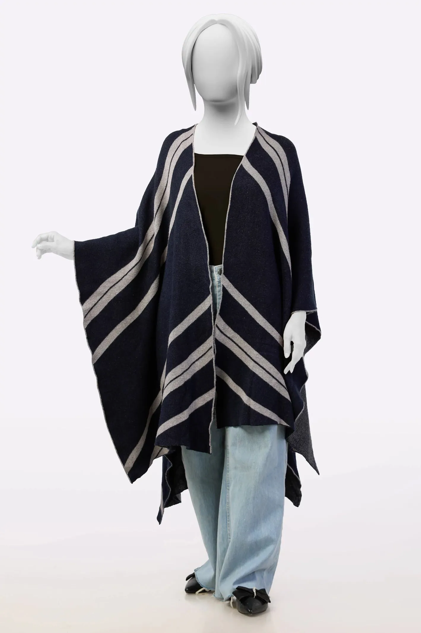 Navy Blue Cap Sweater for Womens
