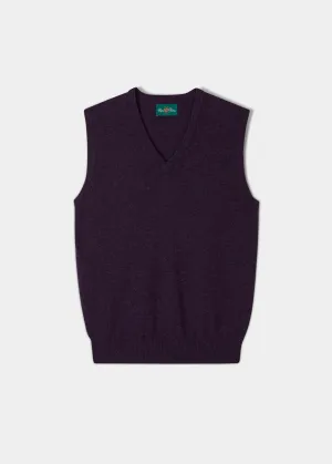 Norfolk Men's Lambswool Slipover in Elderberry - Classic Fit