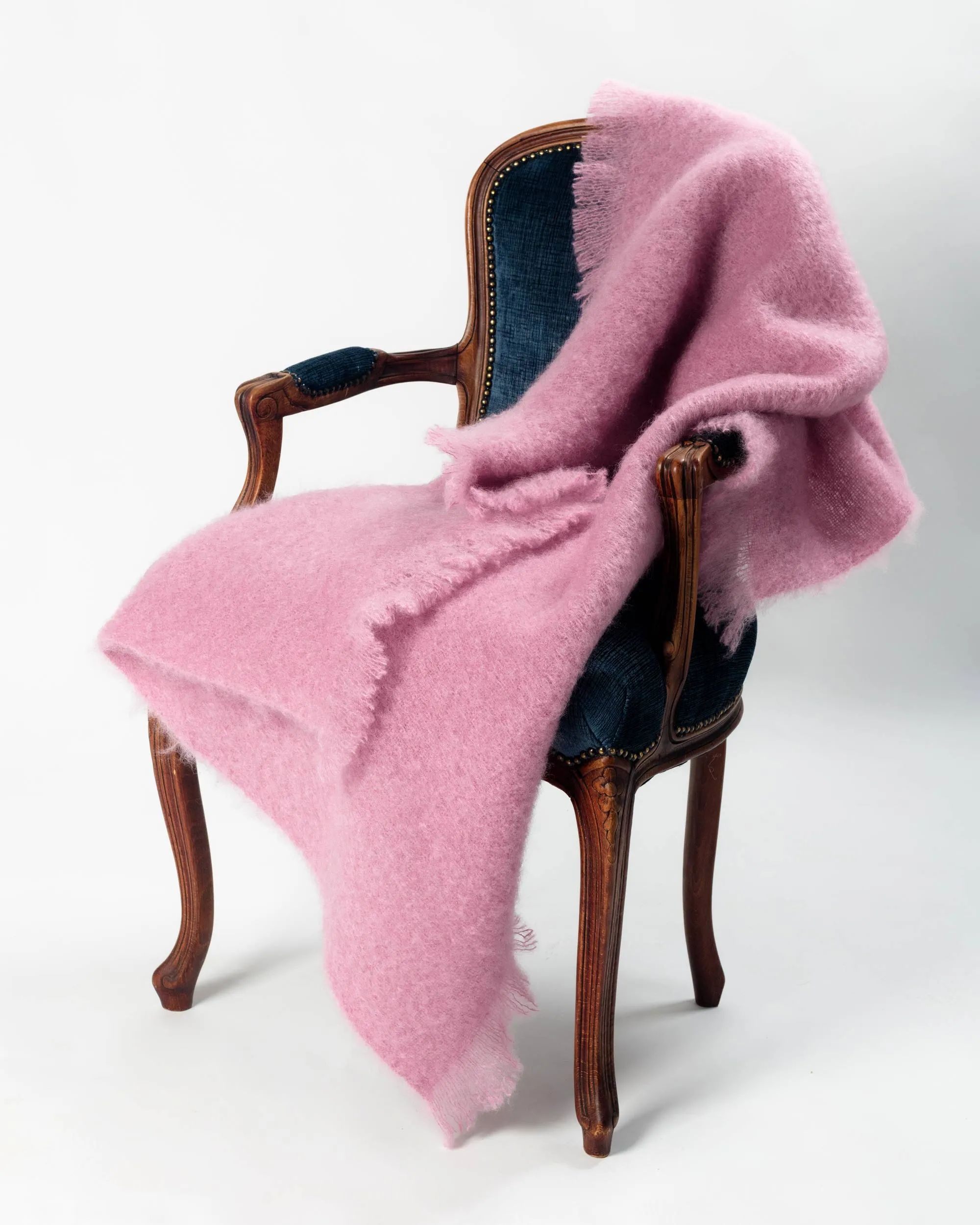 Peony Pink Mohair Throw Blanket