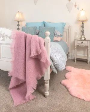 Peony Pink Mohair Throw Blanket