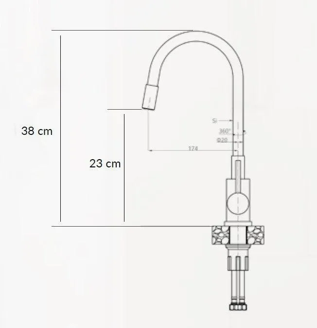 Quadron Maggie Stretch Mix&match kitchen tap, Black and Gold