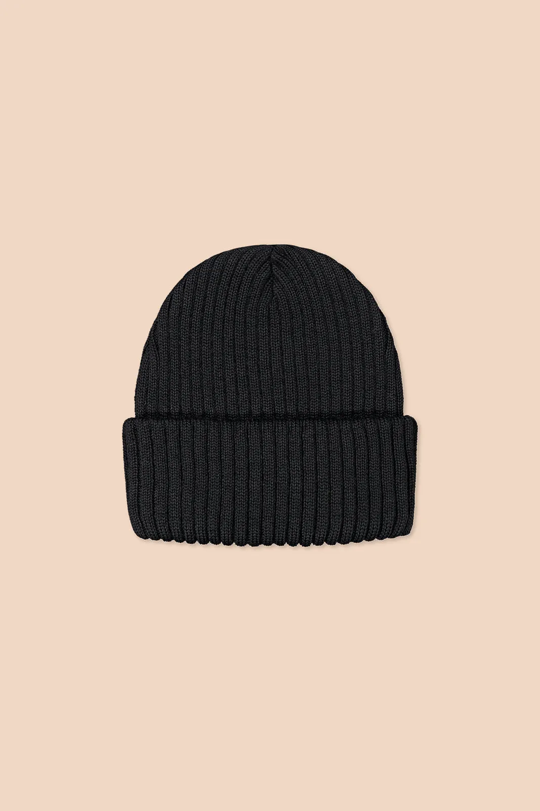 Rib Merino Beanie Black