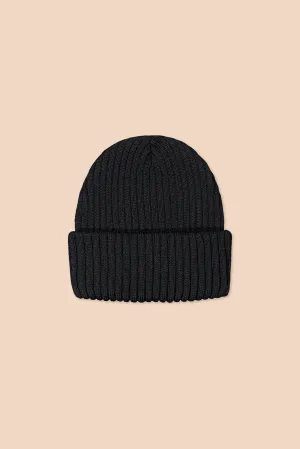 Rib Merino Beanie Black
