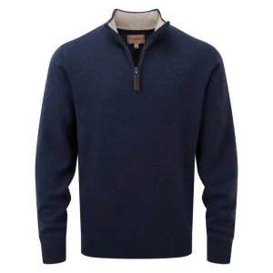 Schoffel Lambswool 1/4 Zip Neck Mens Jumper - Indigo