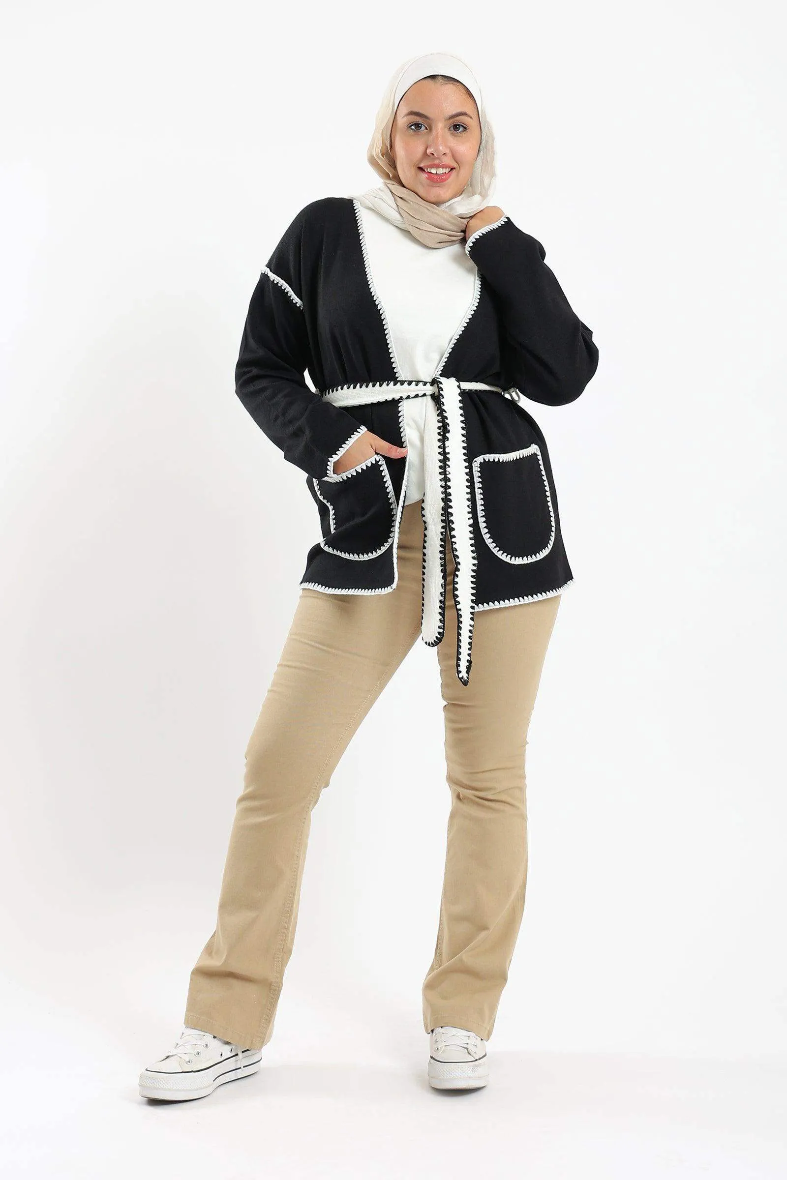 Self Tie Knitted Cardigan