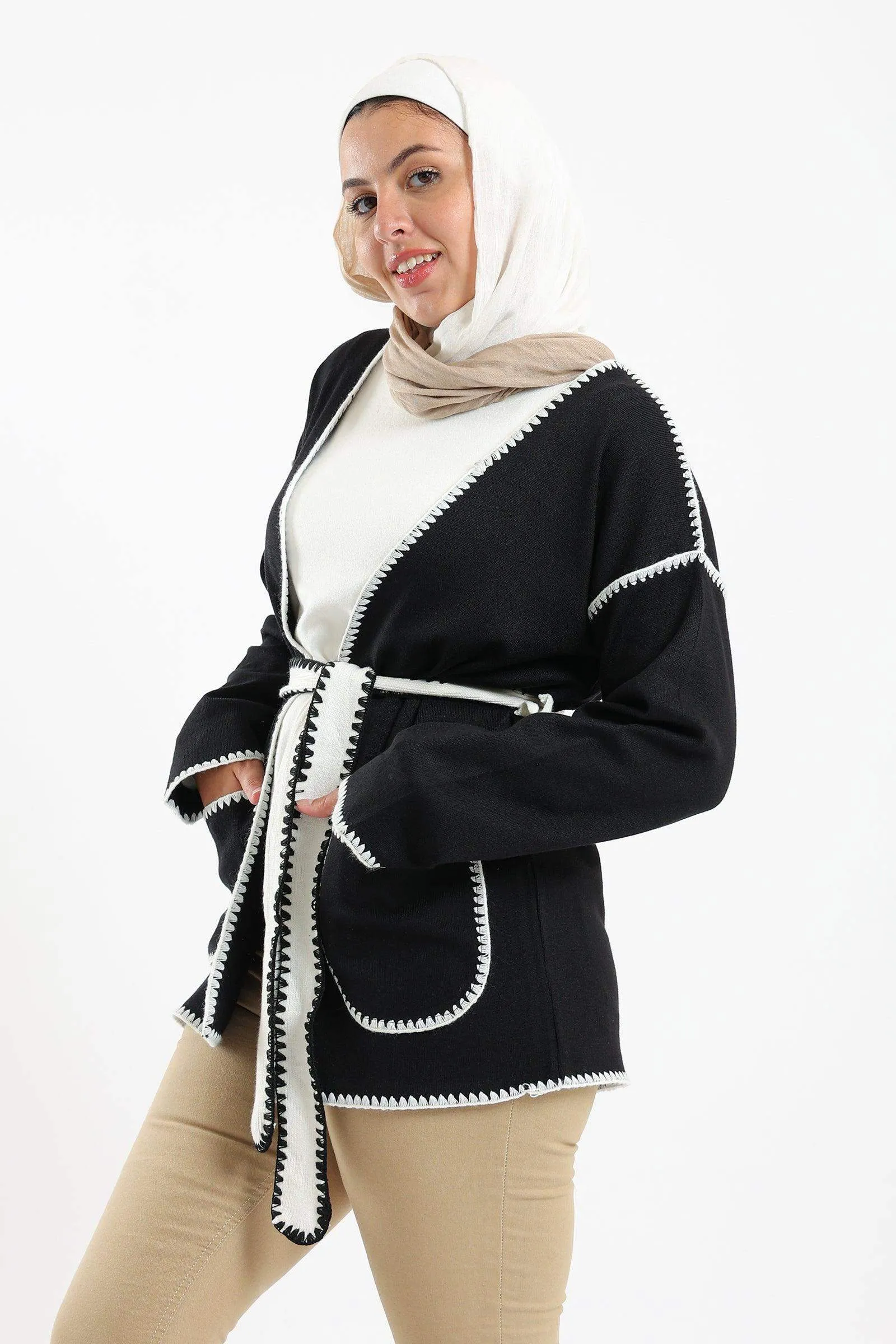 Self Tie Knitted Cardigan