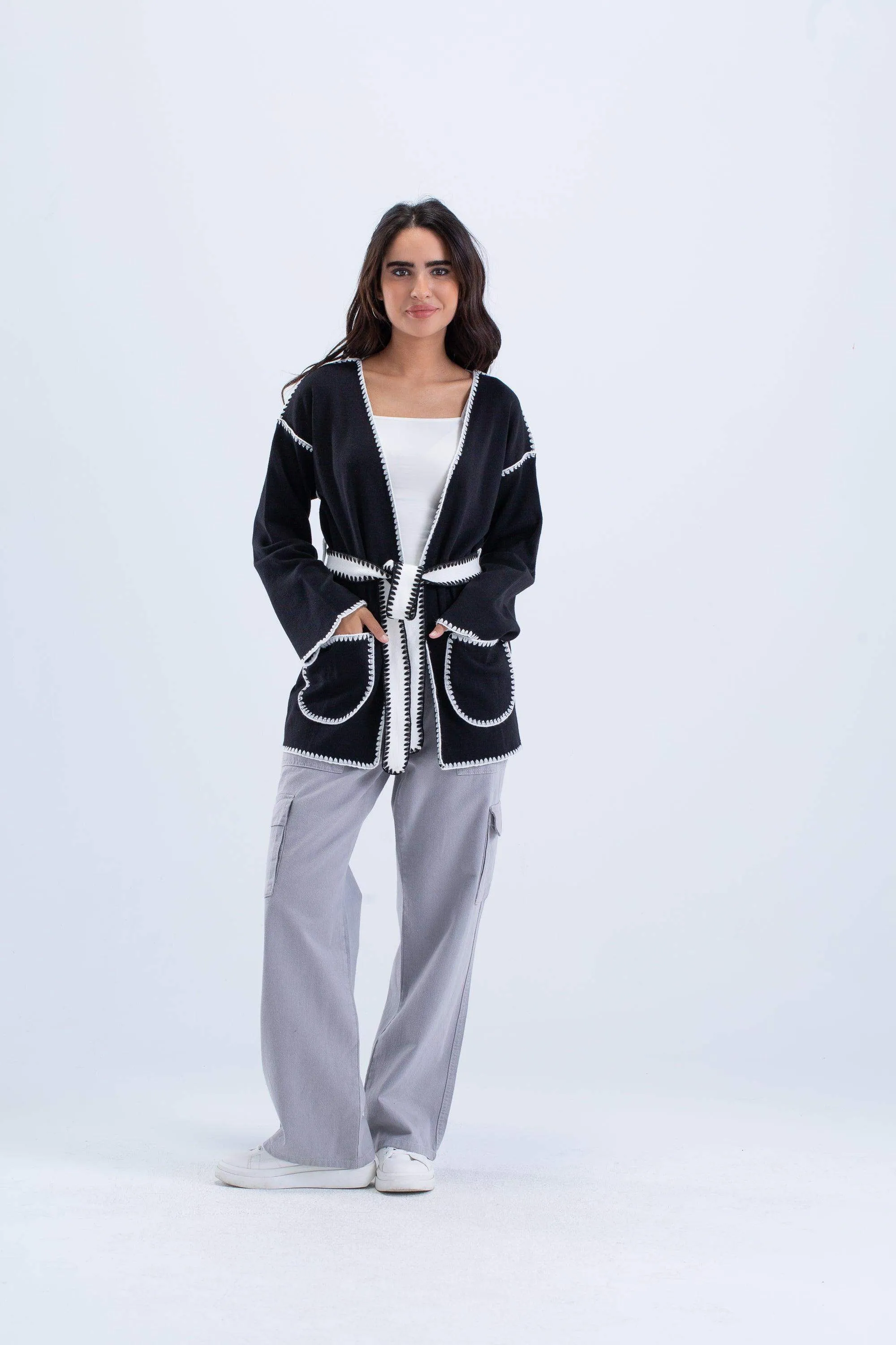 Self Tie Knitted Cardigan
