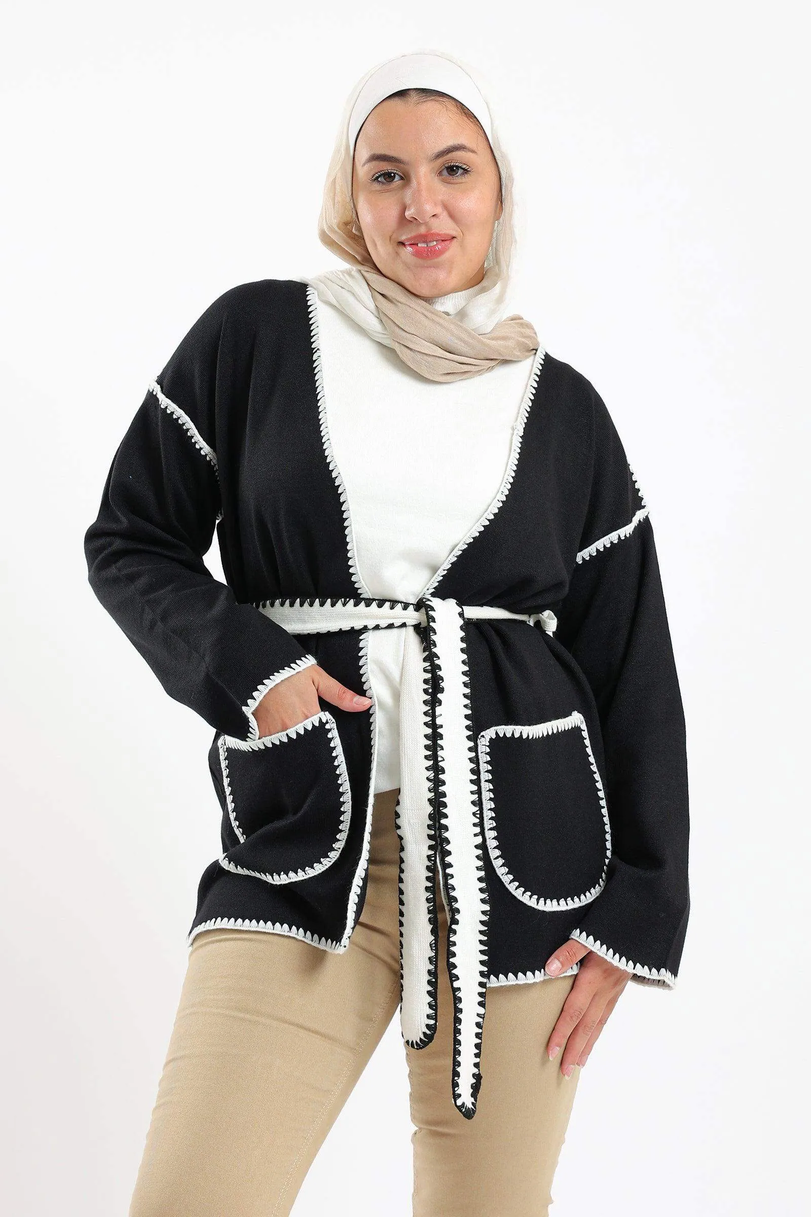 Self Tie Knitted Cardigan