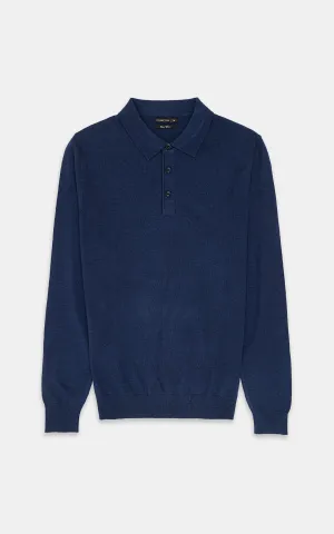 SWEATER WITH COLLAR NAVY