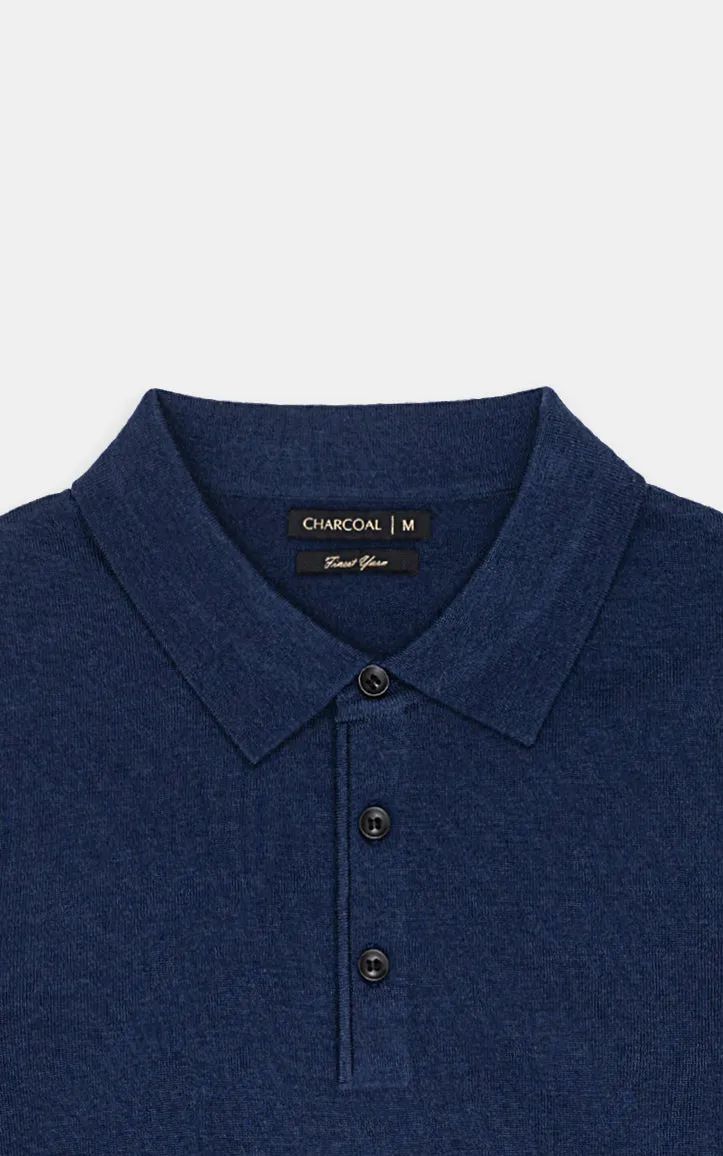 SWEATER WITH COLLAR NAVY