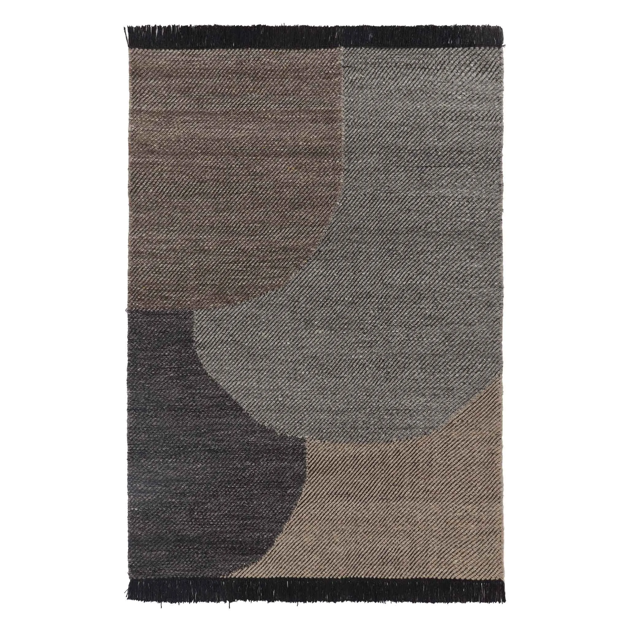 Umari Wool Rug [Charcoal melange/Grey melange/Grey brown melange]