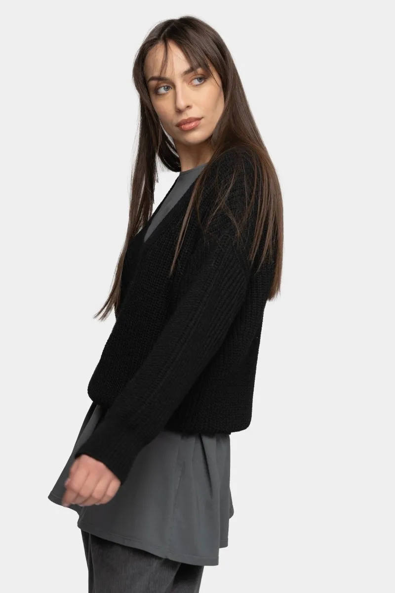 V Neck Knitted Sweater
