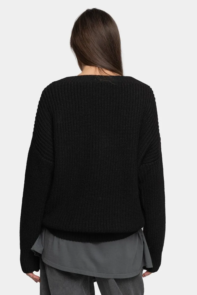 V Neck Knitted Sweater