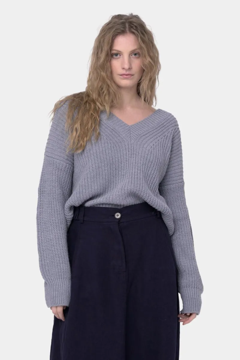 V Neck Knitted Sweater