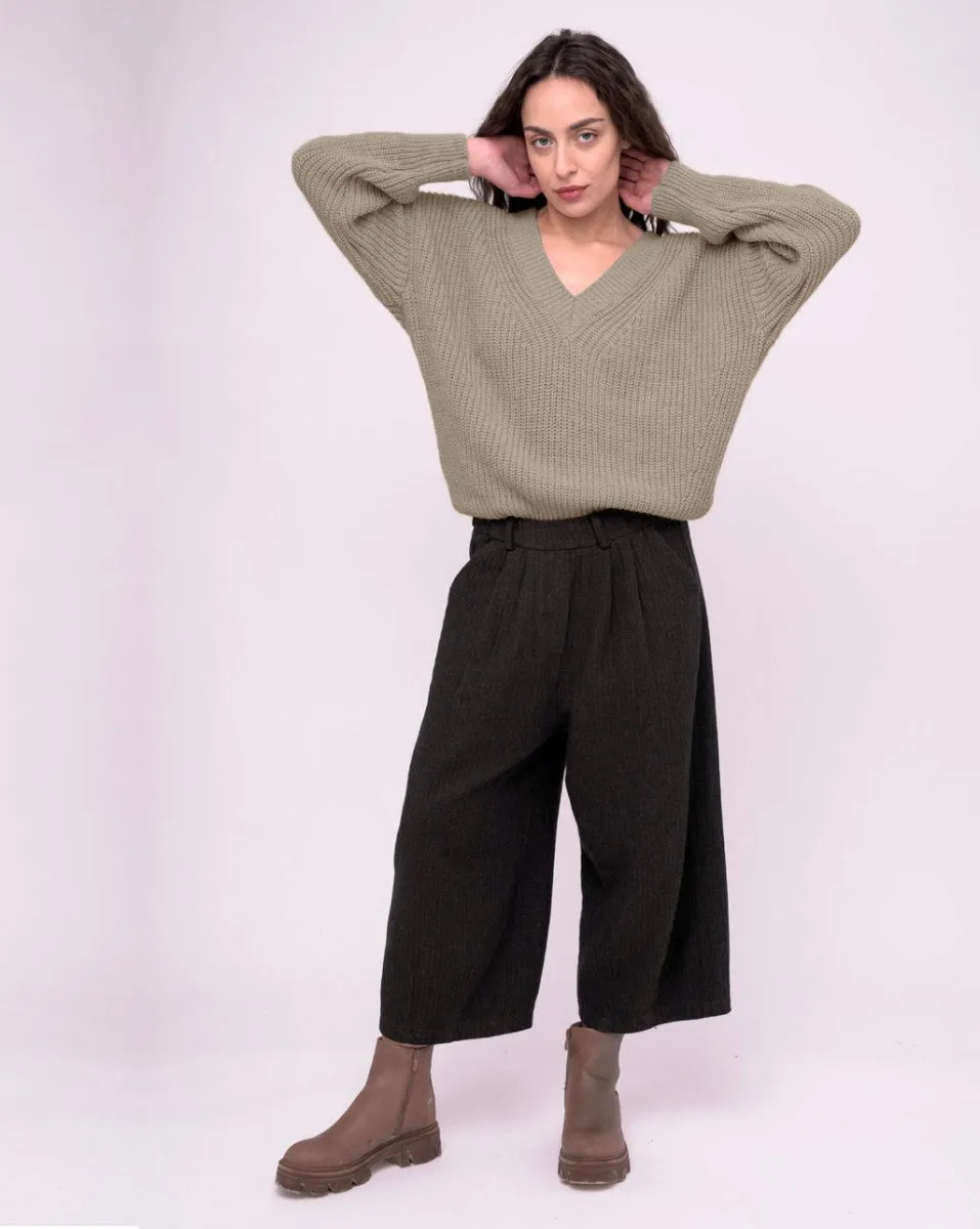 V Neck Knitted Sweater